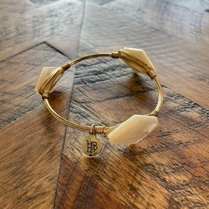 Bourbon and Bowties Ivory Stone Bangle Bracelet